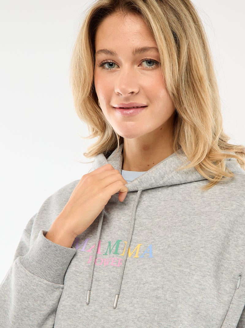 Sweat d'allaitement à capuche Gris - Kiabi