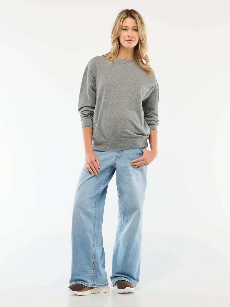 Sweat d'allaitement en molleton Gris - Kiabi