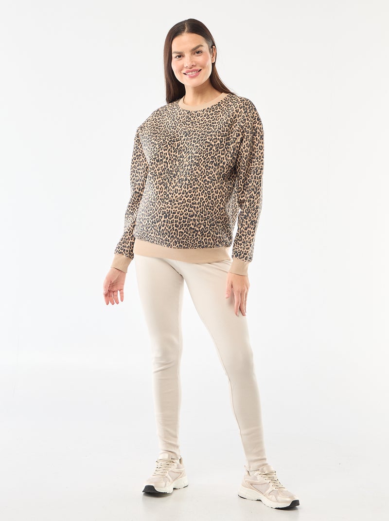 Sweat d'allaitement en molleton Léopard - Kiabi