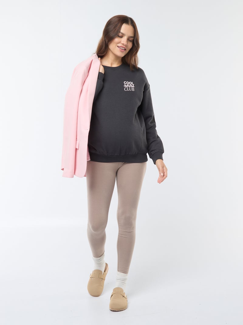 Sweat d'allaitement en molleton Noir - Kiabi
