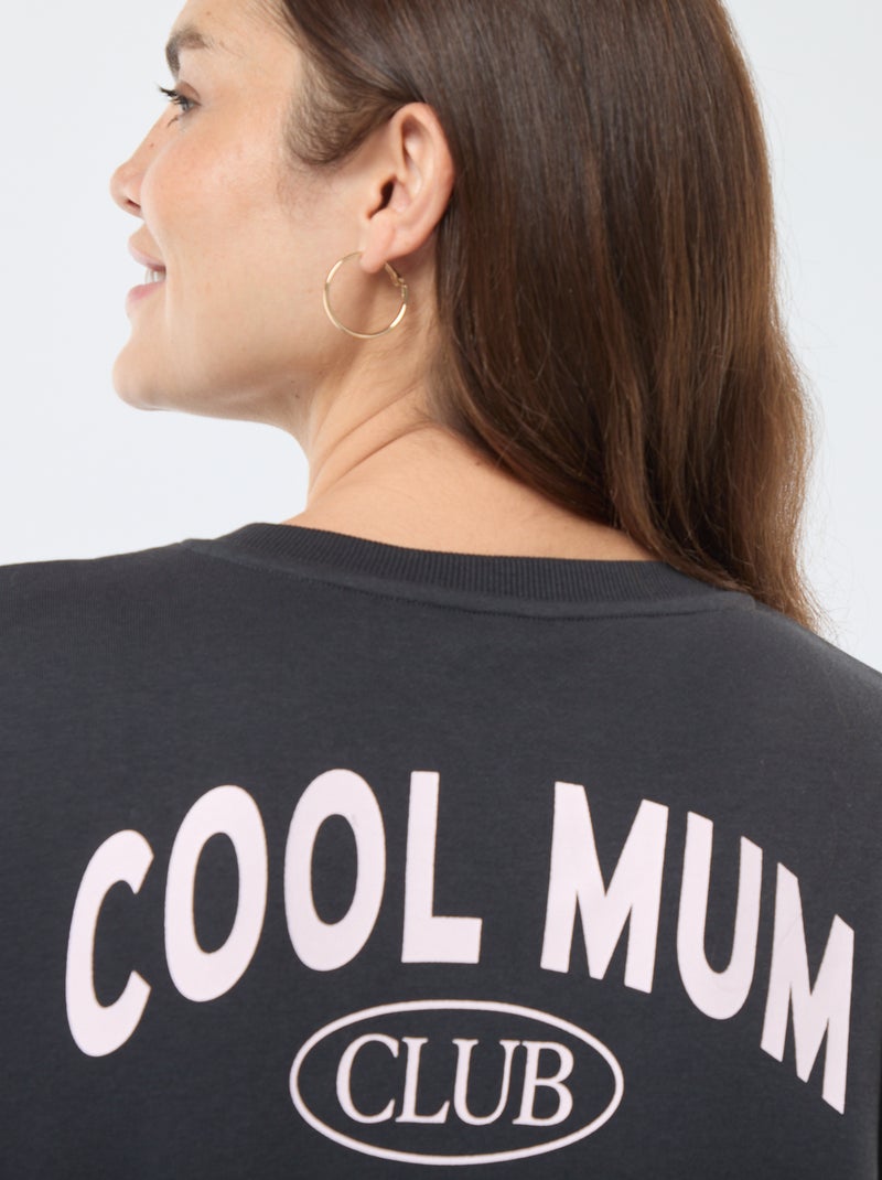 Sweat d'allaitement en molleton Noir - Kiabi