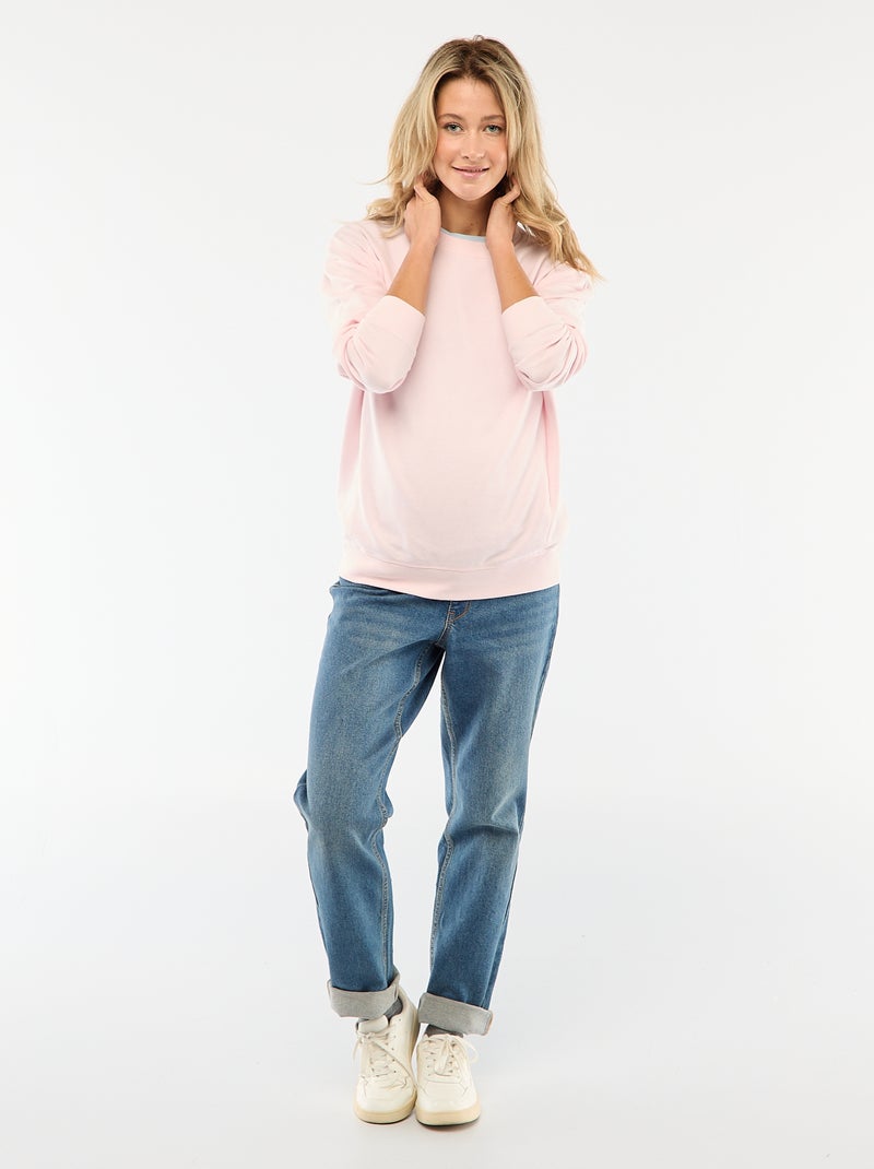 Sweat d'allaitement en molleton Rose - Kiabi