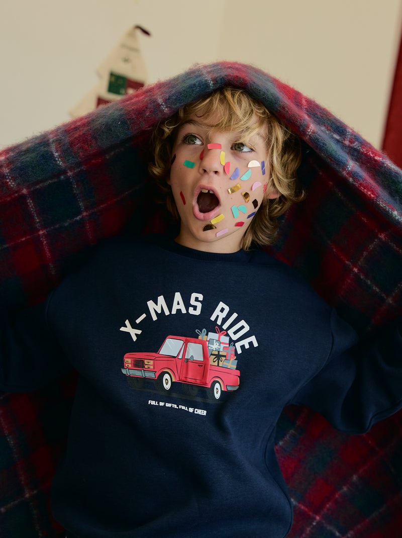 Sweat de Noël avec animation Bleu - Kiabi