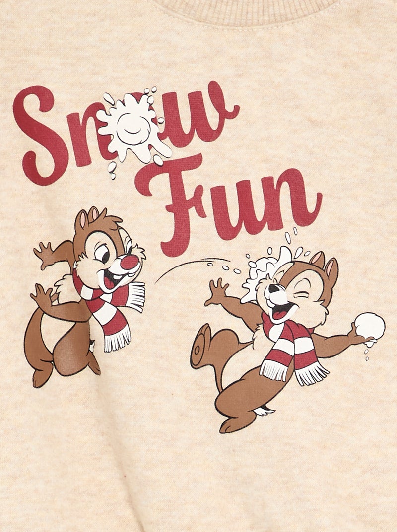 Sweat de Noël 'Disney' à manches longues Beige - Kiabi
