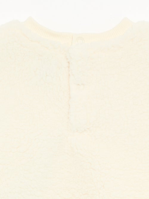 Sweat effet moutonné avec broderies - Kiabi