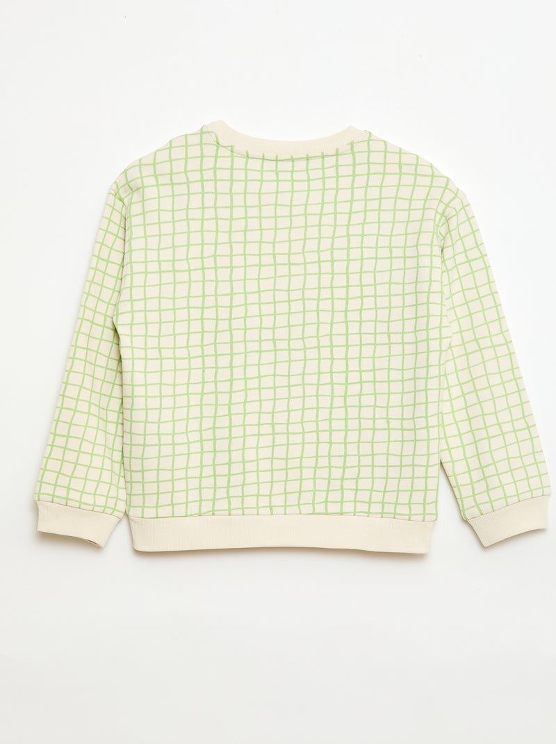 Sweat en French Terry à motif Blanc - Kiabi