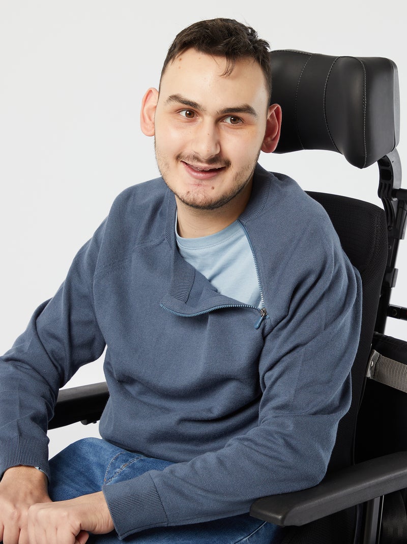 Sweat en maille - collection facile à enfiler Bleu - Kiabi