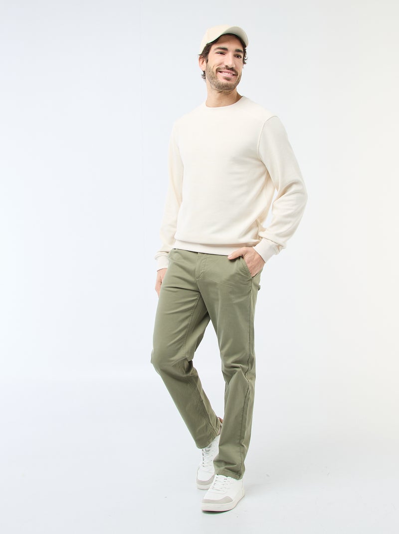 Sweat en maille nid d'abeilles Blanc - Kiabi