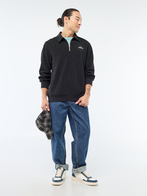 Sweat en matière gaufrée - Kiabi