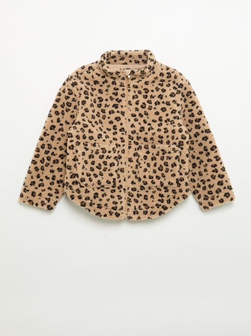 Sweat en matière moutonnée et avec col montant - Kiabi