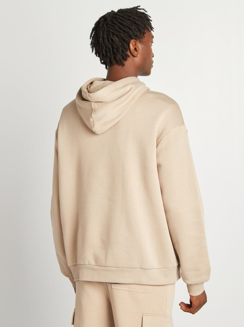 Sweat en molleton à capuche Beige - Kiabi