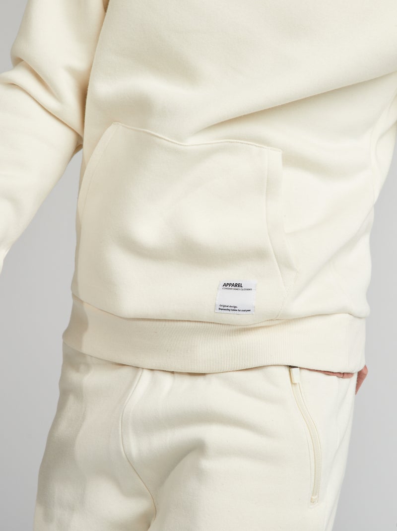 Sweat en molleton à capuche Blanc cassé - Kiabi