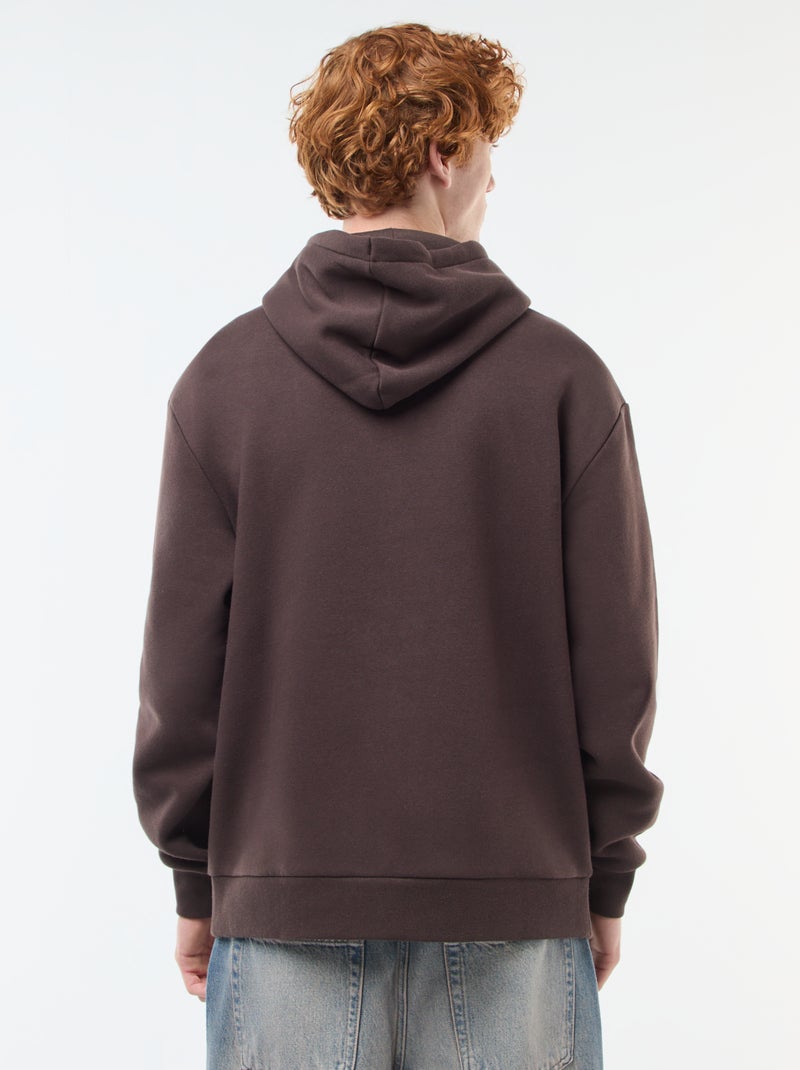 Sweat en molleton à capuche Marron - Kiabi