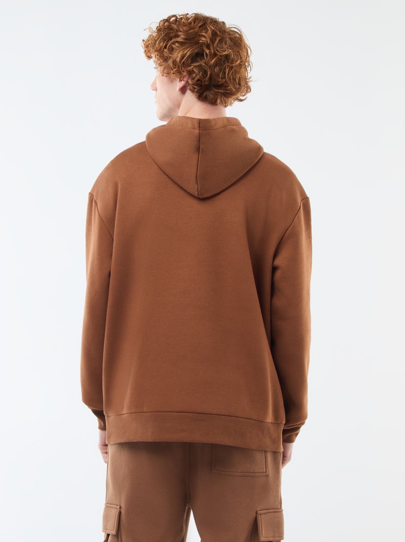 Sweat en molleton à capuche Marron - Kiabi