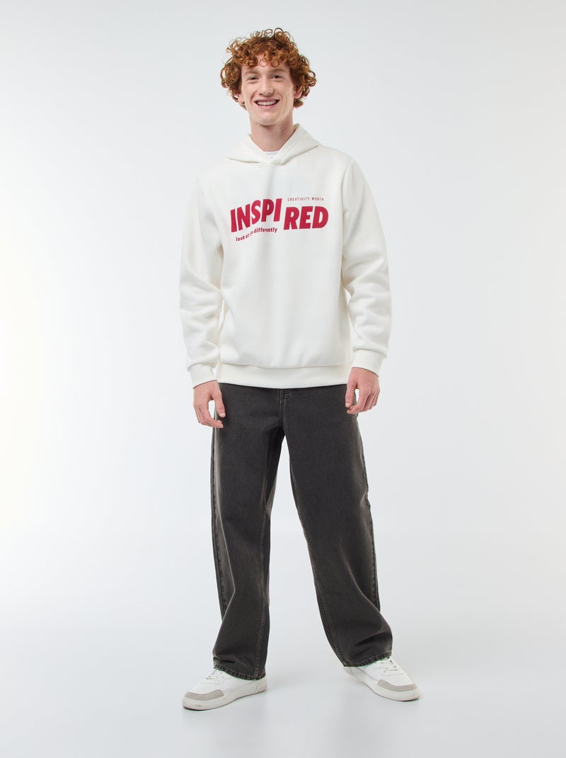 Sweat en molleton à imprimé Blanc - Kiabi