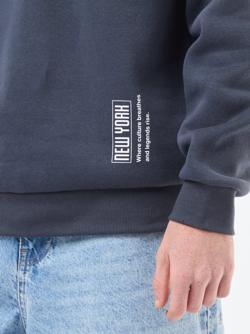 Sweat en molleton à imprimé Bleu - Kiabi