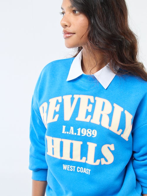 Sweat en molleton à message - Kiabi