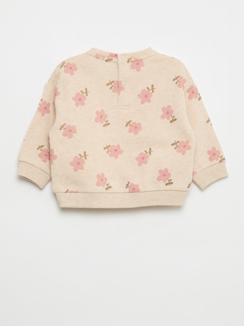 Sweat en molleton à motif Beige - Kiabi