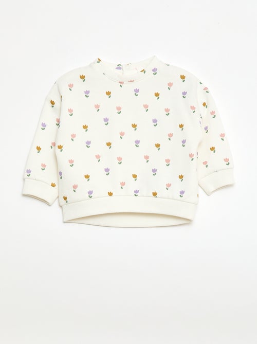 Sweat en molleton à motif - Kiabi