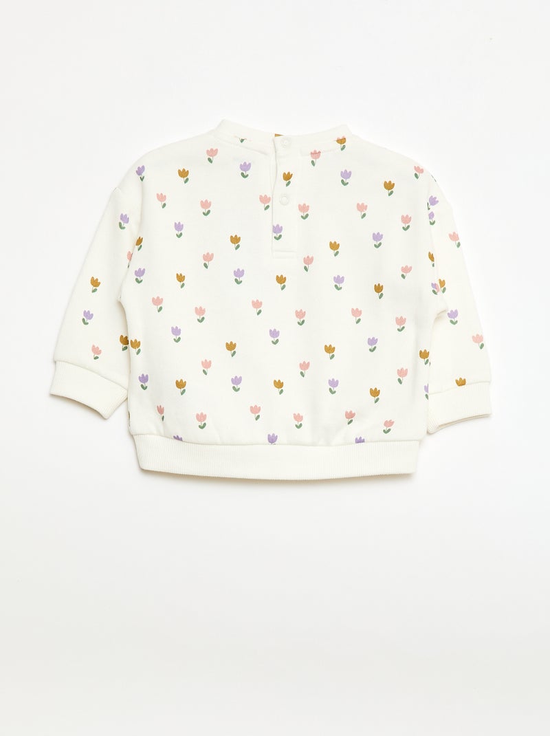 Sweat en molleton à motif Blanc - Kiabi