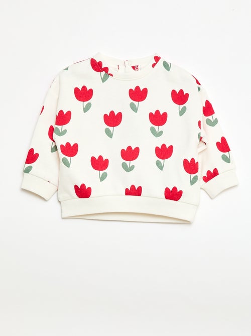 Sweat en molleton à motif - Kiabi