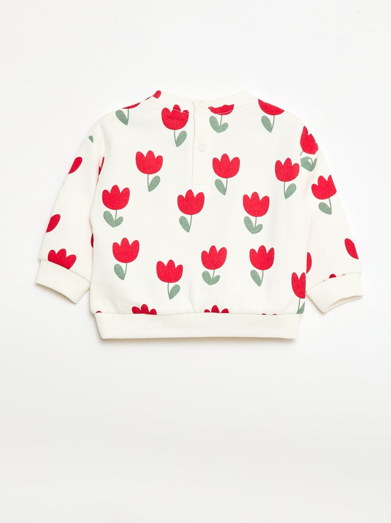 Sweat en molleton à motif Blanc - Kiabi