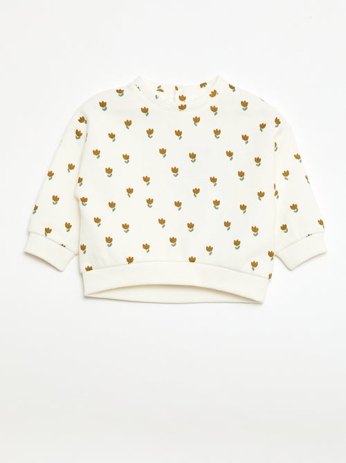 Sweat en molleton à motif - Kiabi