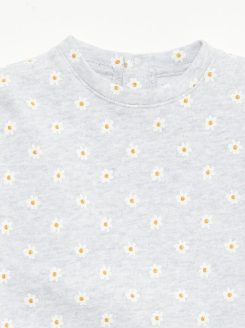 Sweat en molleton à motif Gris - Kiabi