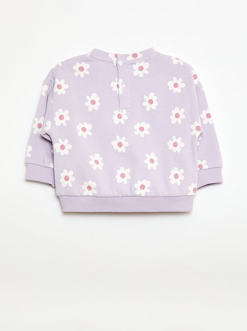 Sweat en molleton à motif Violet - Kiabi