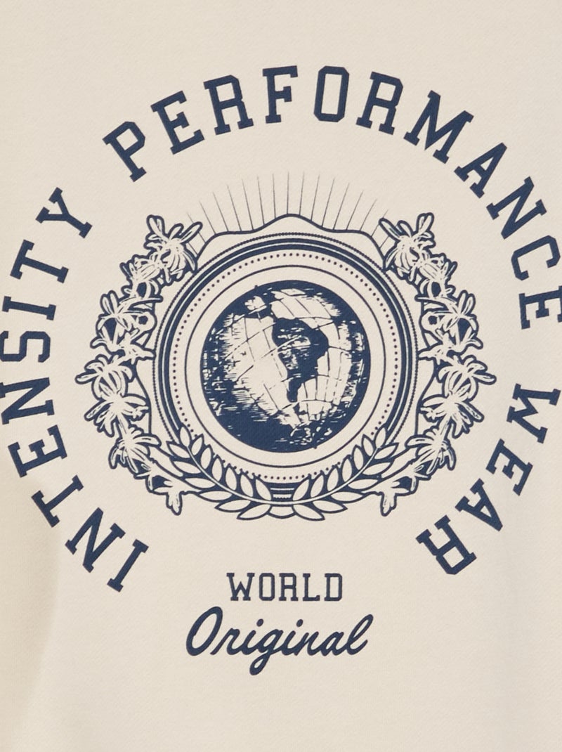 Sweat en molleton avec imprimé - collection facile à enfiler Beige - Kiabi