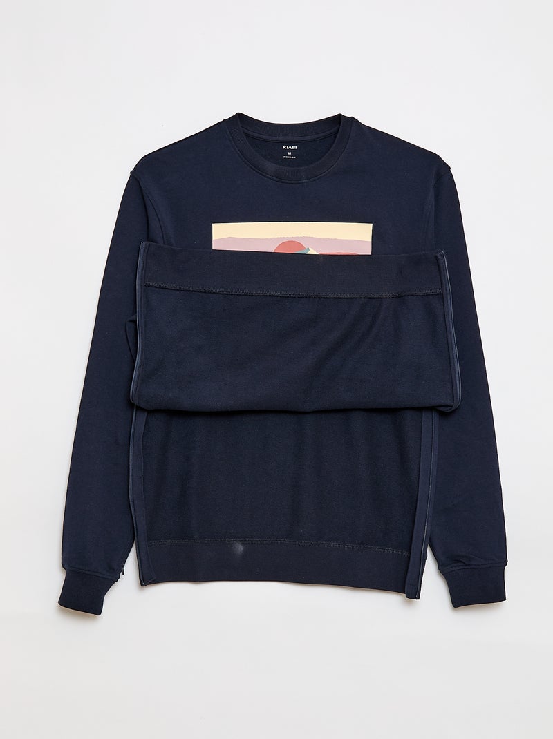 Sweat en molleton avec imprimé - So Easy Bleu - Kiabi