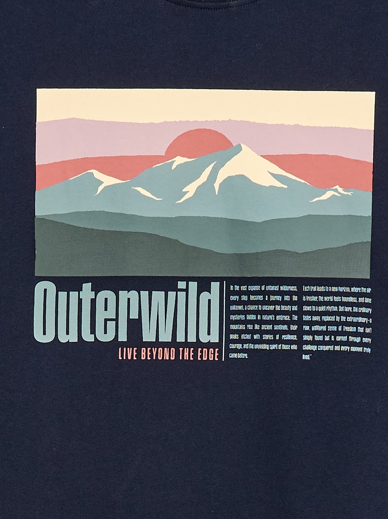 Sweat en molleton avec imprimé - So Easy Bleu - Kiabi