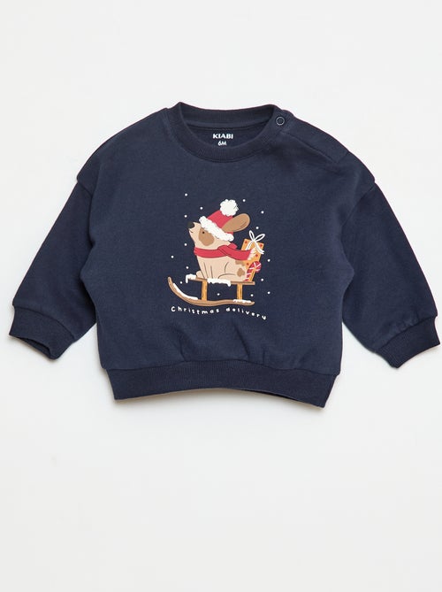 Sweat en molleton avec imprimé devant - Kiabi