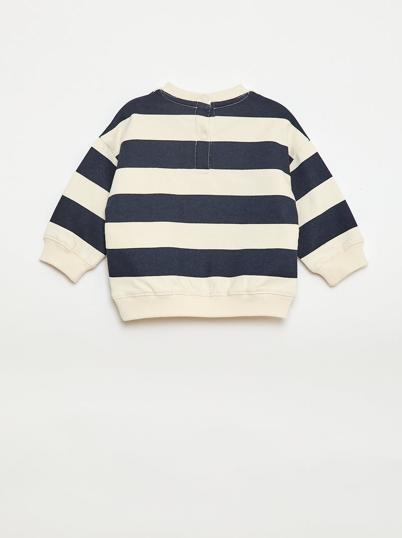 Sweat en molleton brodé Bleu marine - Kiabi