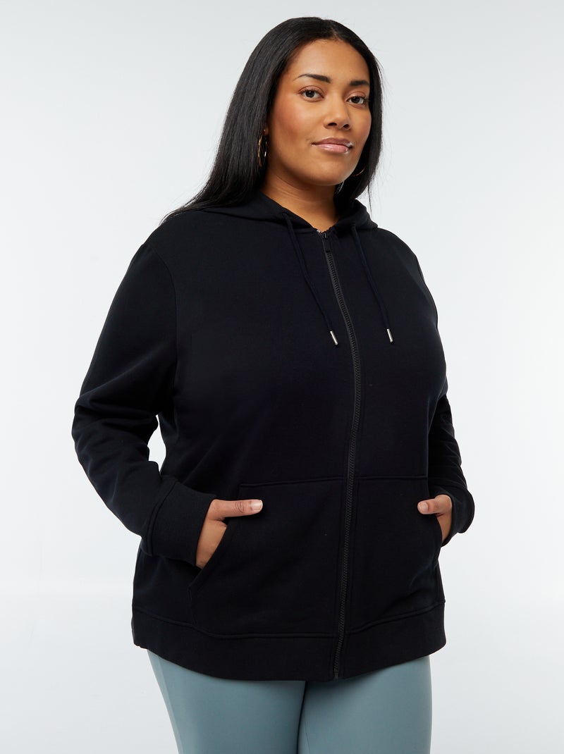 Sweat en molleton chaud à capuche Noir - Kiabi