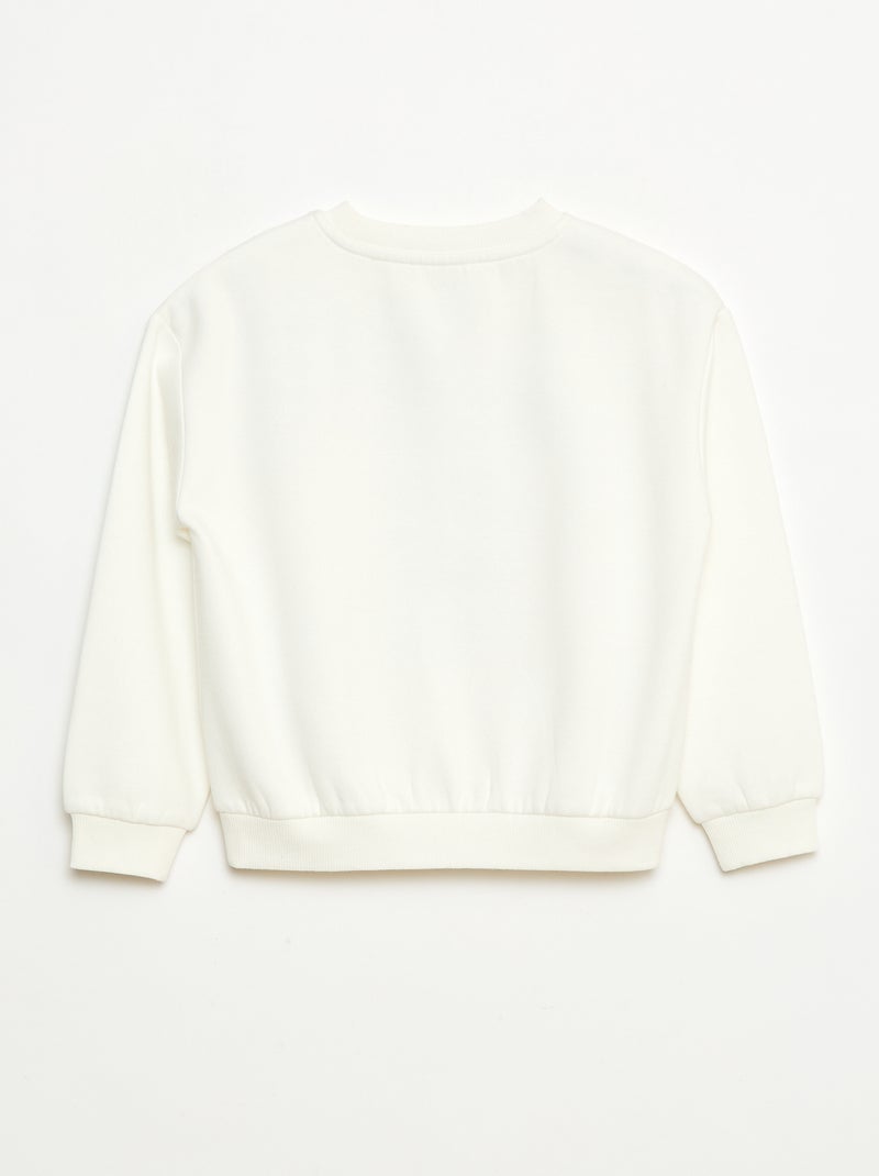 Sweat en molleton gratté imprimé 'Noël' Blanc - Kiabi