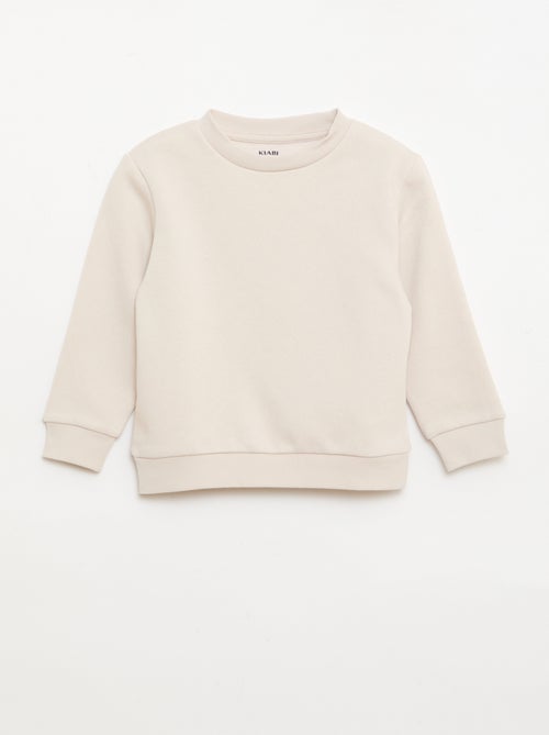 Sweat en molleton gratté uni - Kiabi