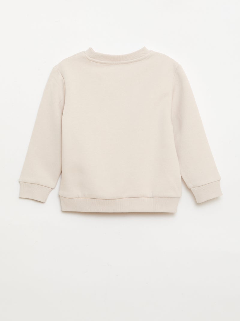 Sweat en molleton gratté uni BLANC - Kiabi