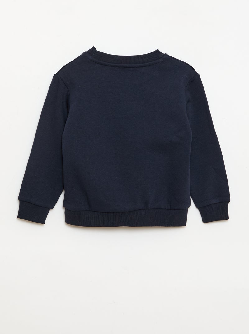 Sweat en molleton gratté uni BLEU - Kiabi