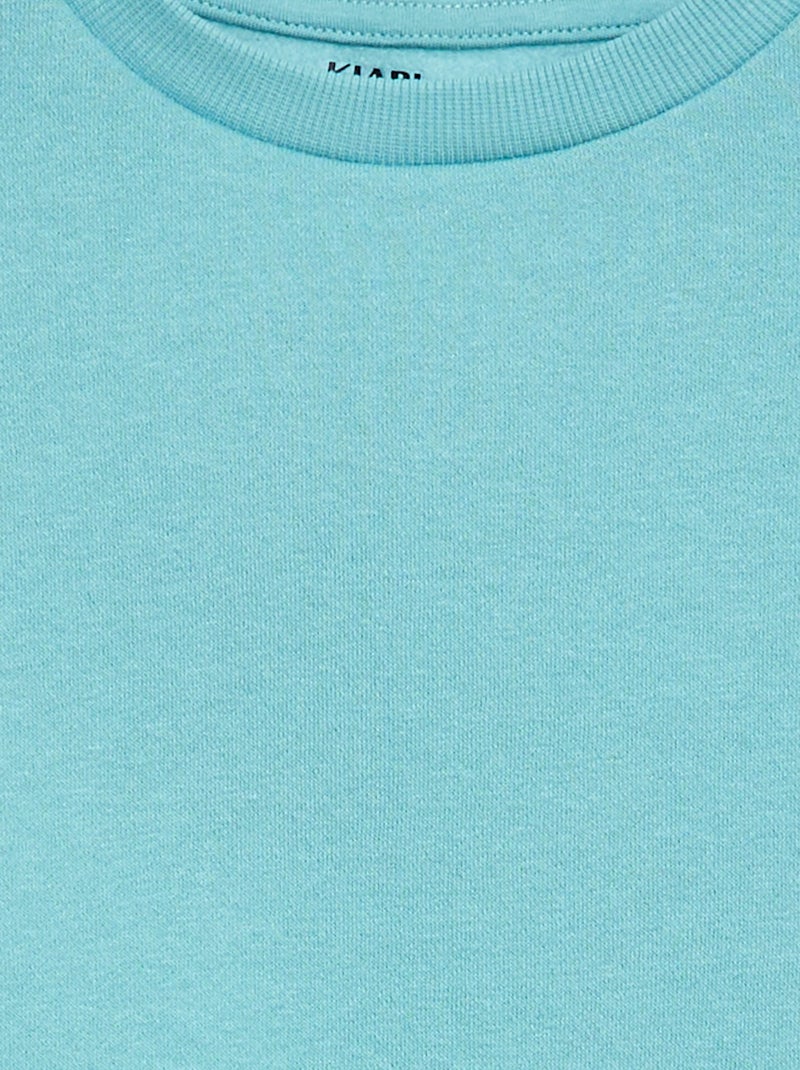 Sweat en molleton gratté uni Bleu - Kiabi