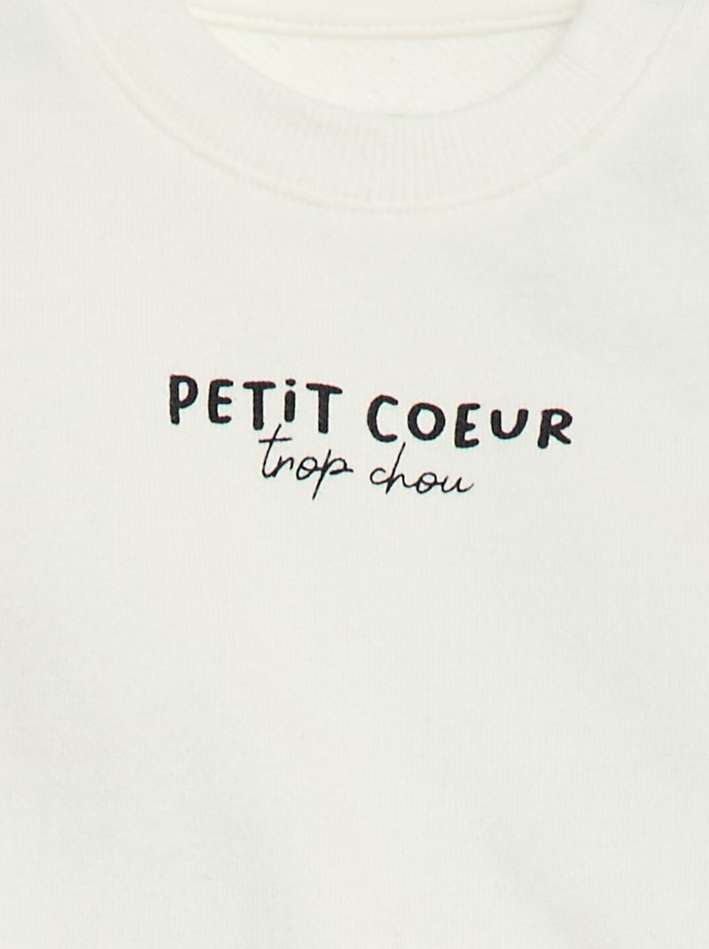 Sweat en molleton léger imprimé Blanc - Kiabi