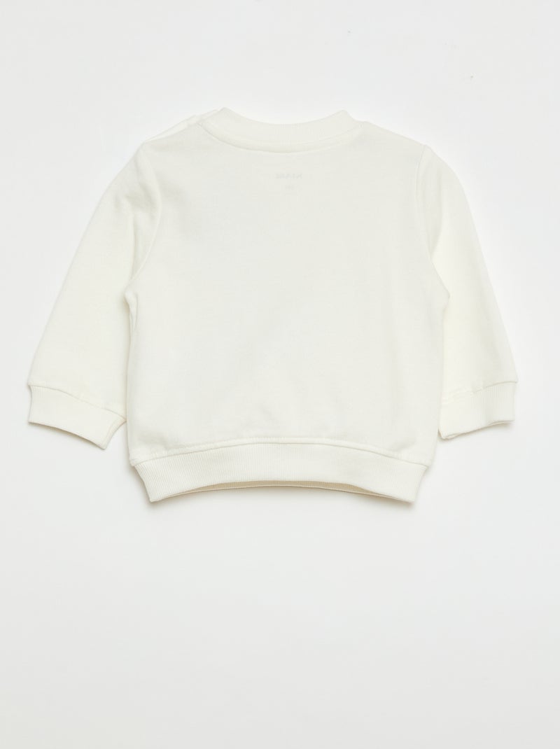 Sweat en molleton léger imprimé Blanc - Kiabi