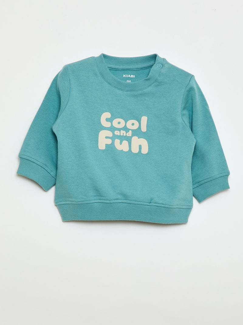 Sweat en molleton léger imprimé Bleu - Kiabi