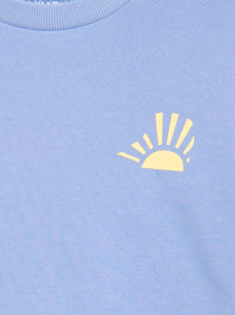 Sweat en molleton léger imprimé Bleu - Kiabi
