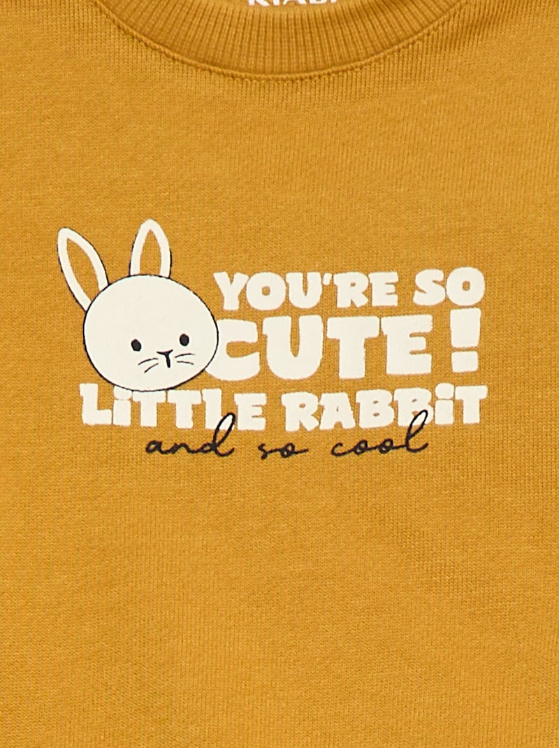 Sweat en molleton léger imprimé Jaune - Kiabi