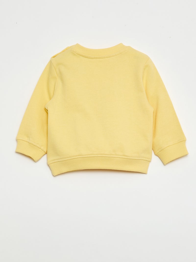 Sweat en molleton léger imprimé Jaune - Kiabi