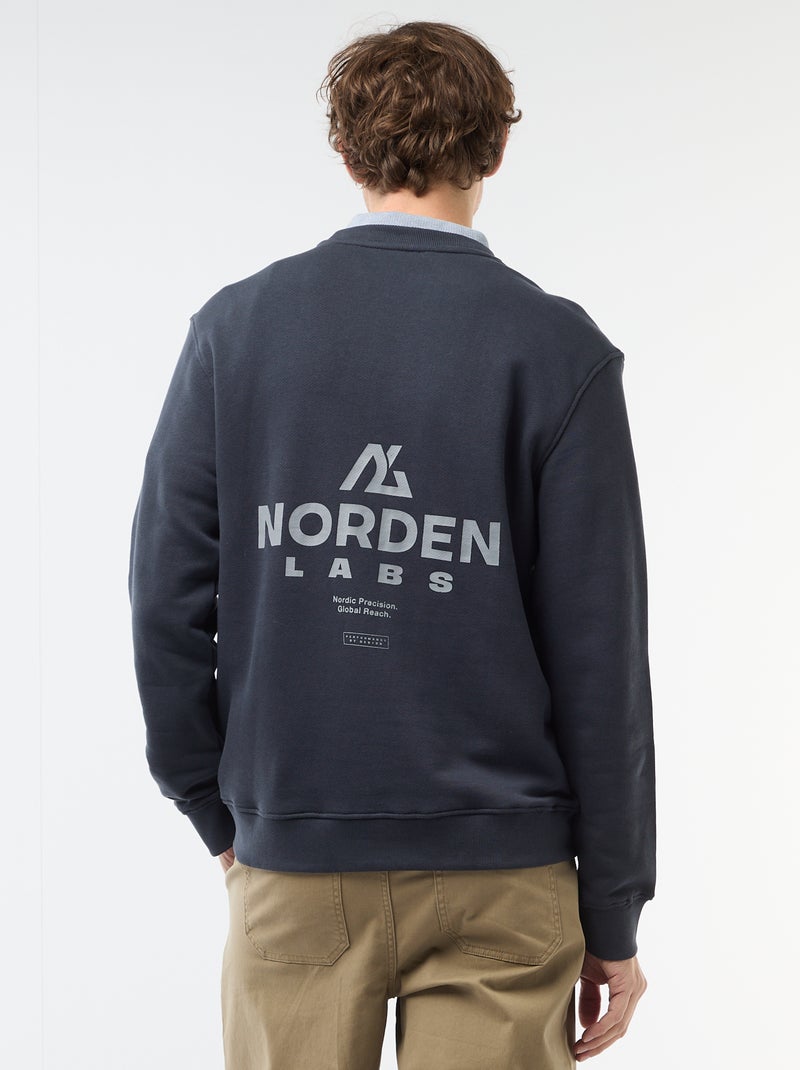 Sweat en molleton léger imprimé recto/verso Bleu - Kiabi