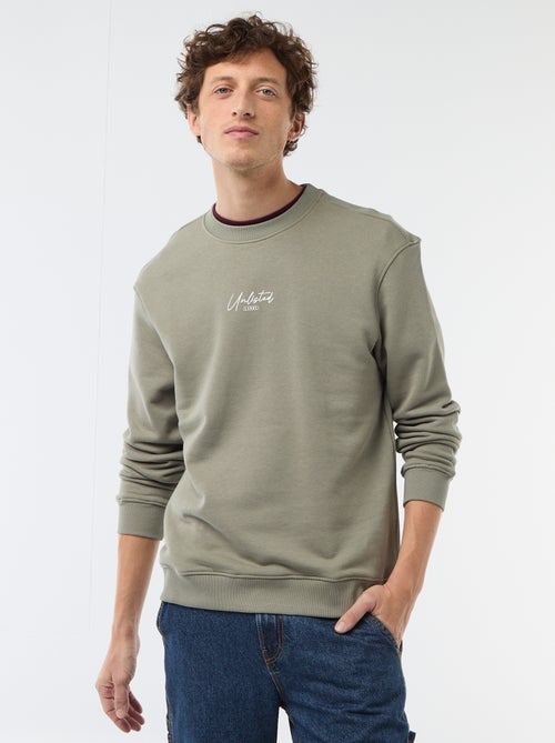 Sweat en molleton léger imprimé recto/verso - Kiabi