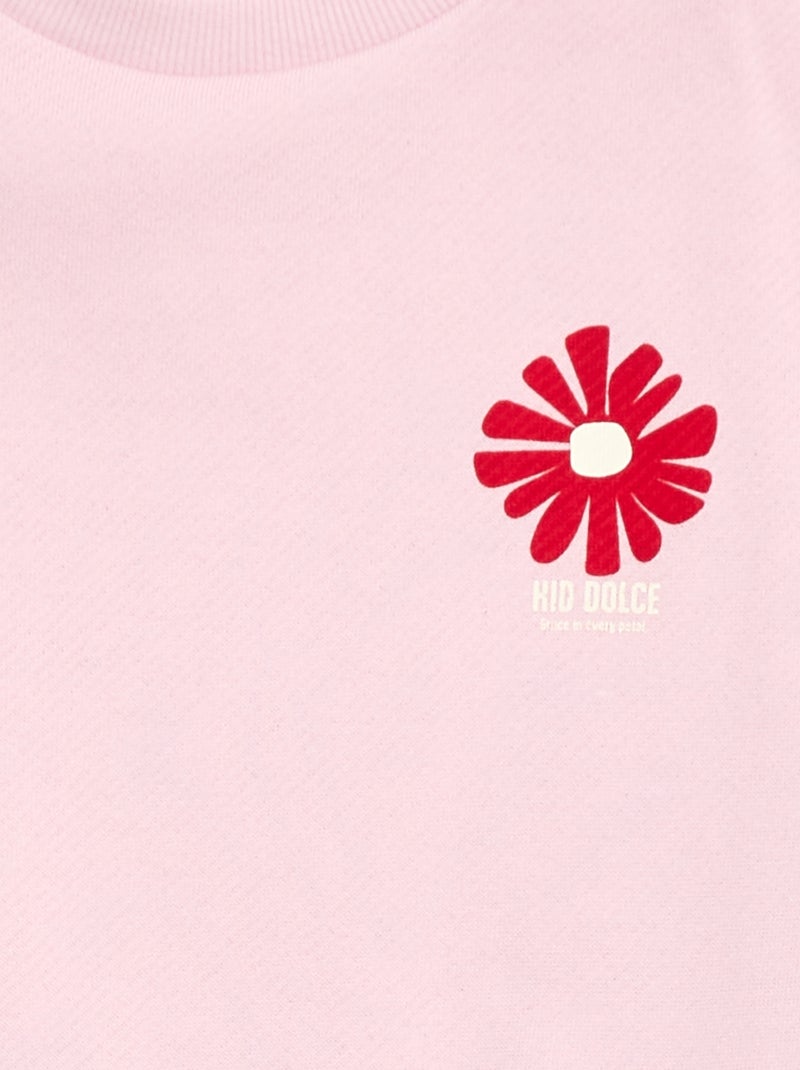Sweat en molleton léger imprimé Rose - Kiabi