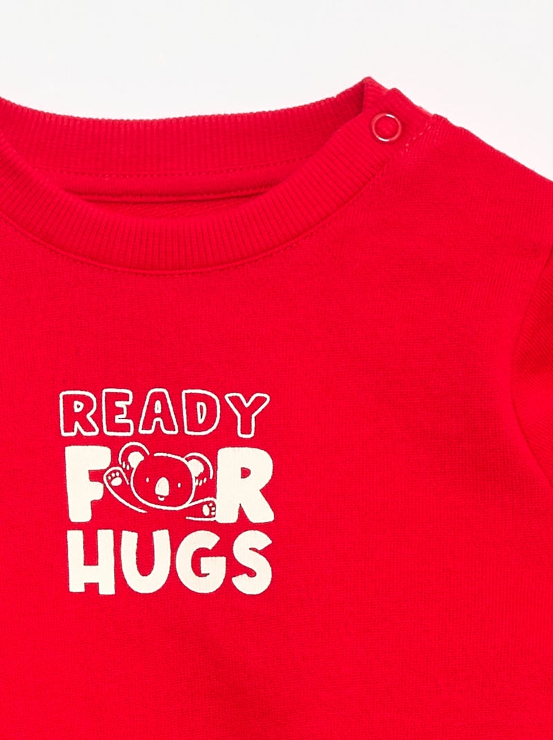 Sweat en molleton léger imprimé Rouge - Kiabi